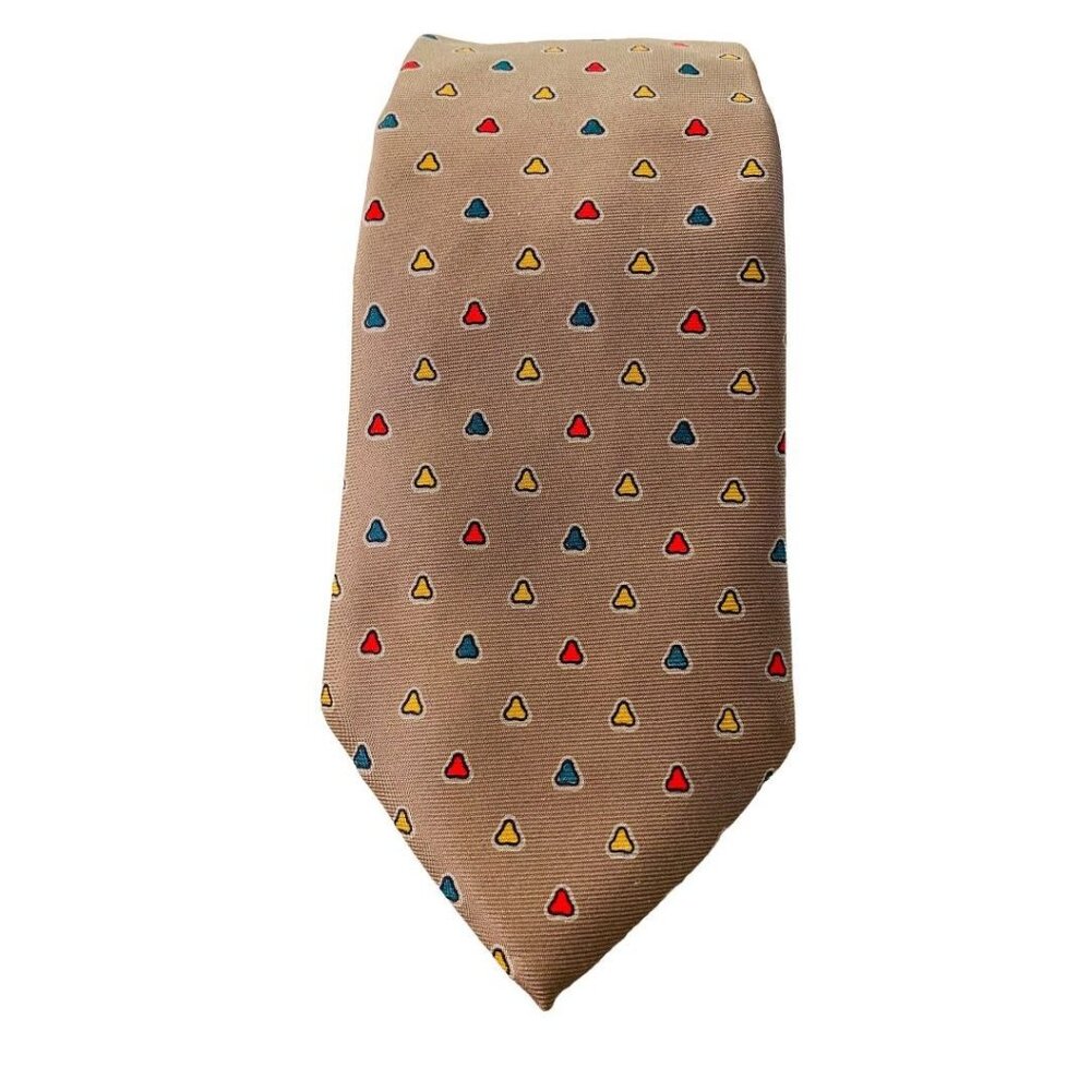 Vintage Cacherel Paris Mens Retro Hand Printed Silk Necktie Made in Italy 53" Lo